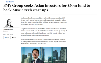 BMY Group seeks Asian investors for $50m fund to back Aussie tech start-ups