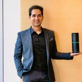 Mohit Sharma with VBreathe's air purification and detoxification device