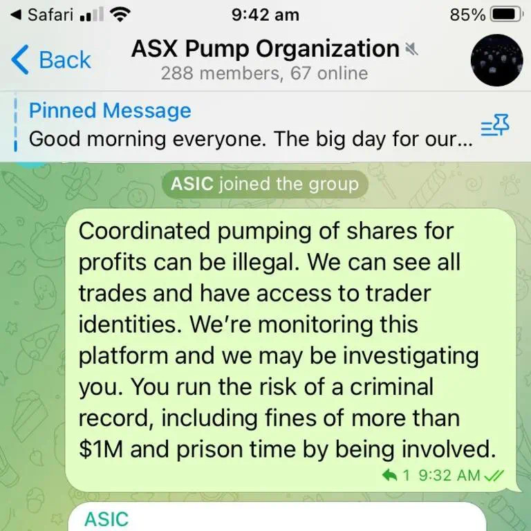 ASIC已开始介入一些网上的“澳股拉高出货”群组