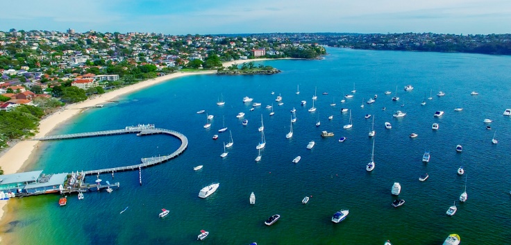 鸟瞰悉尼Mosman地区的Balmoral海滩