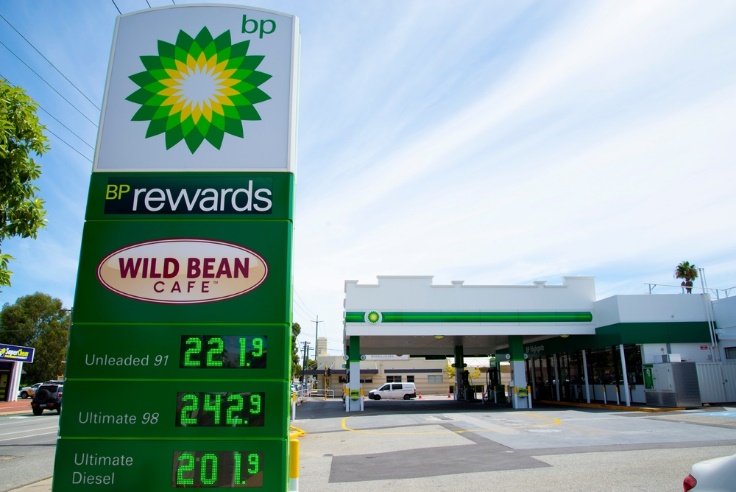 3月9日，西澳珀斯一家加油站的价格牌