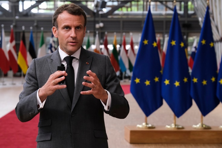法国总统马克龙在欧盟峰会上