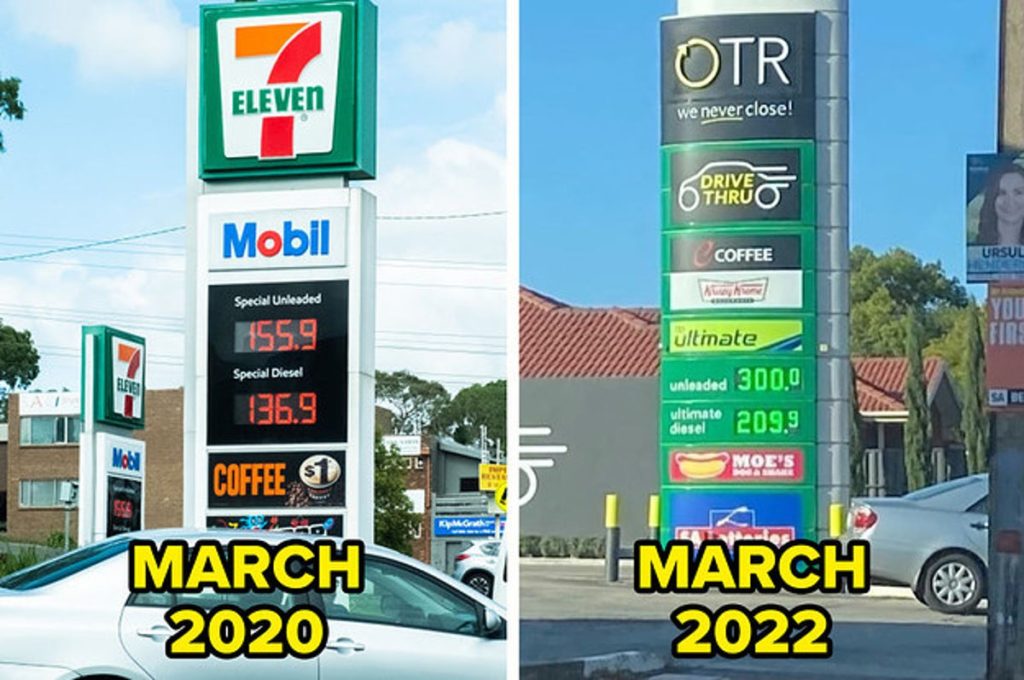 2022年油价（右图）与2020年对比